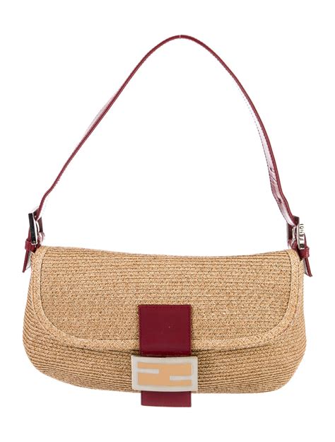 fendi straw baguette|Fendi baguette bag.